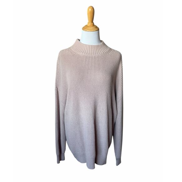 Haven Well Within Organic Cotton Mock Neck Chunky Knit Sweater in Dusty Rose - Picture 4 of 6